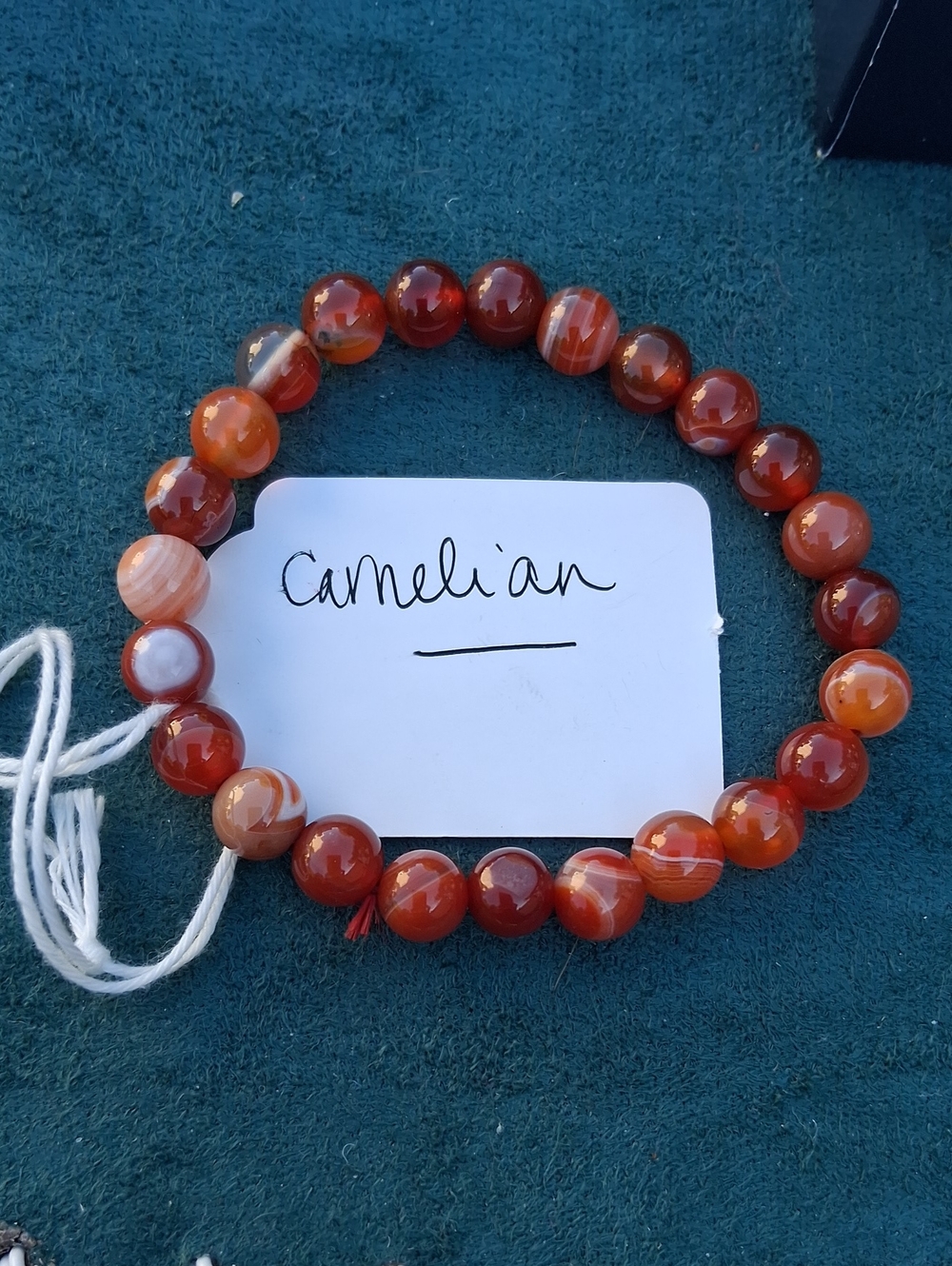 8mm Carnelian Gemstone Stretchy Bracelet
